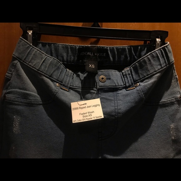 Kendall + Kylie Womens Ripped Denim Leggings, size XS - Picture 4 of 5